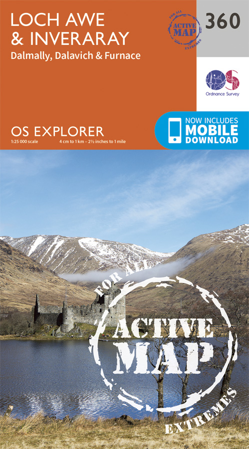 Online bestellen: Wandelkaart - Topografische kaart 360 OS Explorer Map | Active Loch Awe / Inveraray | Ordnance Survey