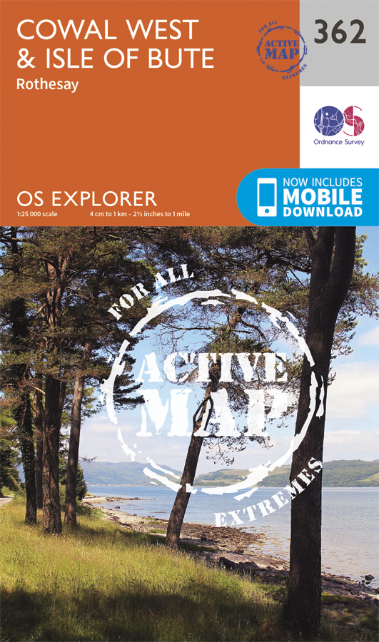 Online bestellen: Wandelkaart - Topografische kaart 362 OS Explorer Map | Active Cowal West / Isle of Bute | Ordnance Survey