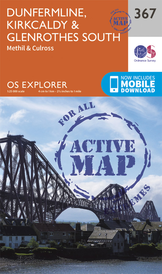 Online bestellen: Wandelkaart - Topografische kaart 367 OS Explorer Map | Active Dunfermline / Kirkcaldy / Glenrothes South | Ordnance Survey