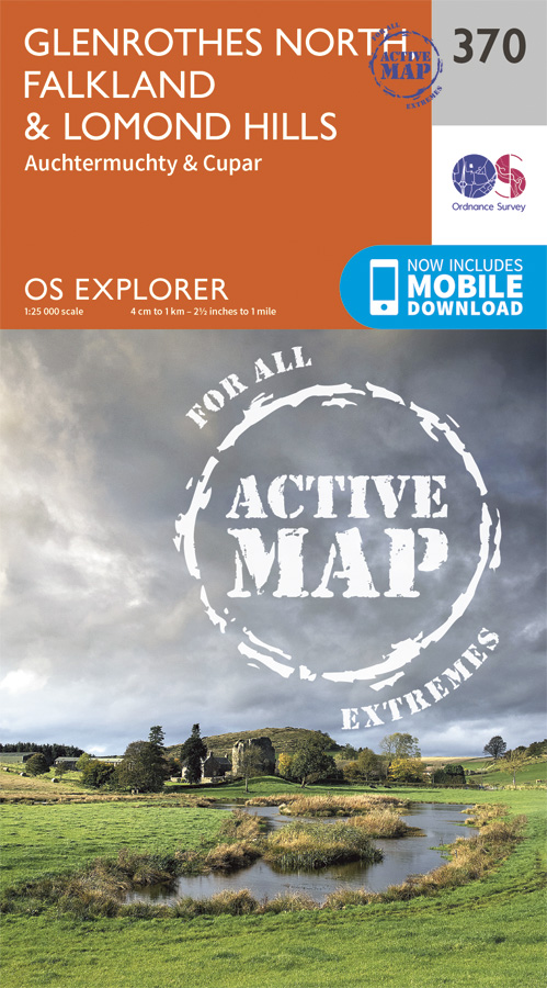 Online bestellen: Wandelkaart - Topografische kaart 370 OS Explorer Map | Active Glenrothes North / Falkland / Lomond Hills | Ordnance Survey