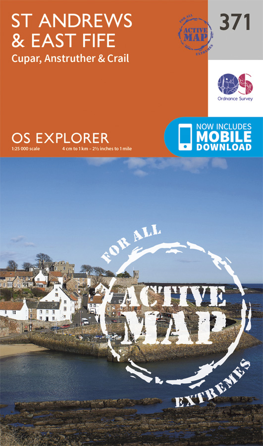 Online bestellen: Wandelkaart - Topografische kaart 371 OS Explorer Map | Active St Andrews / East Fife | Ordnance Survey