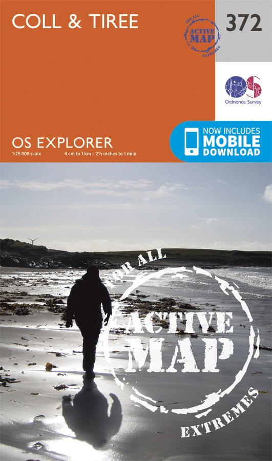 Online bestellen: Wandelkaart - Topografische kaart 372 OS Explorer Map | Active Coll / Tiree | Ordnance Survey