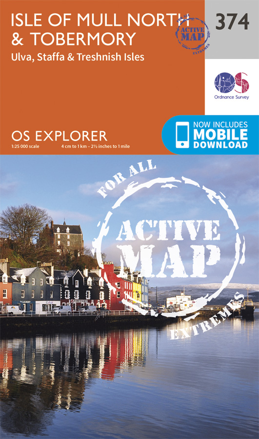 Online bestellen: Wandelkaart - Topografische kaart 374 OS Explorer Map | Active Isle of Mull North / Tobermory | Ordnance Survey