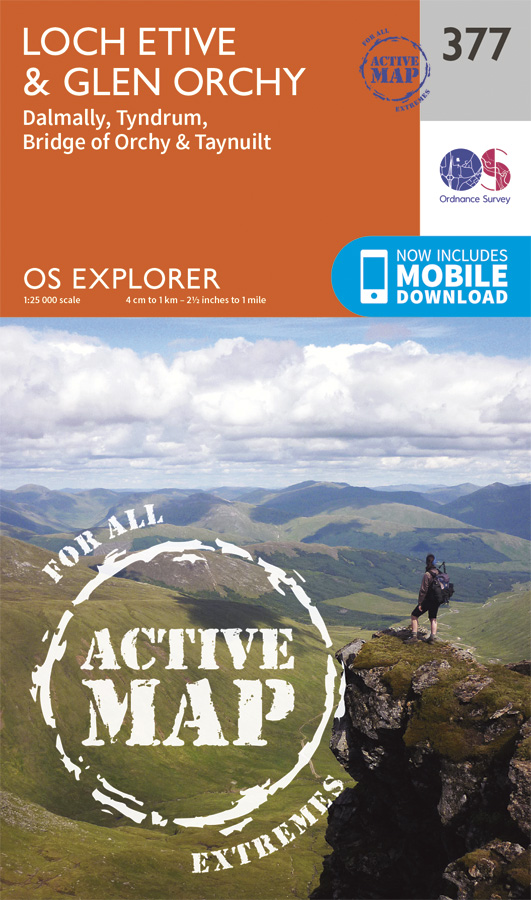 Online bestellen: Wandelkaart - Topografische kaart 377 OS Explorer Map | Active Loch Etive / Glen Orchy | Ordnance Survey