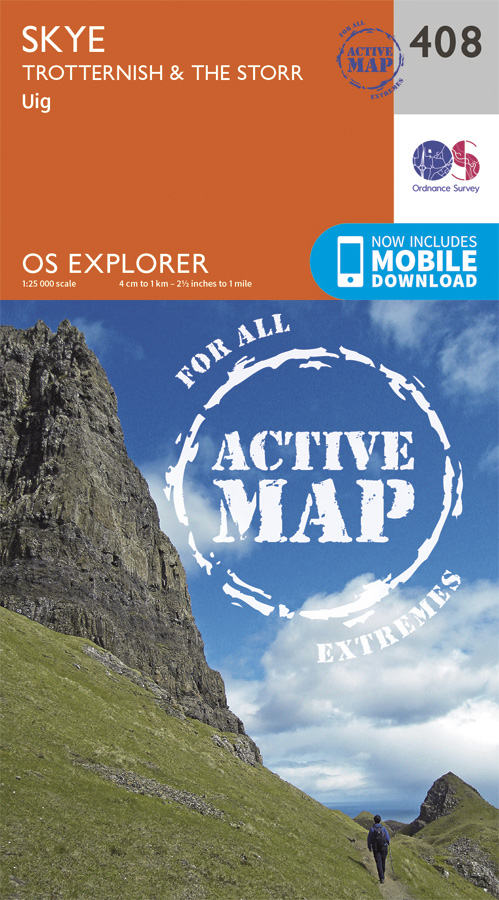 Online bestellen: Wandelkaart - Topografische kaart 408 OS Explorer Map | Active Skye / Trotternish / The Storr | Ordnance Survey