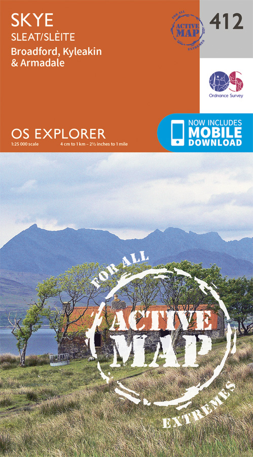 Online bestellen: Wandelkaart - Topografische kaart 412 OS Explorer Map | Active Skye / Sleat | Ordnance Survey