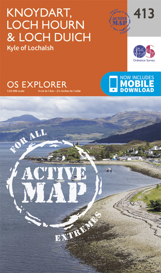 Online bestellen: Wandelkaart - Topografische kaart 413 OS Explorer Map | Active Knoydart / Loch Houm | Ordnance Survey