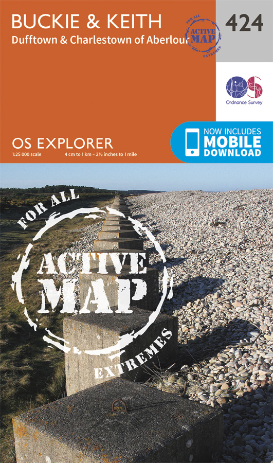 Online bestellen: Wandelkaart - Topografische kaart 424 OS Explorer Map | Active Buckie / Keith | Ordnance Survey