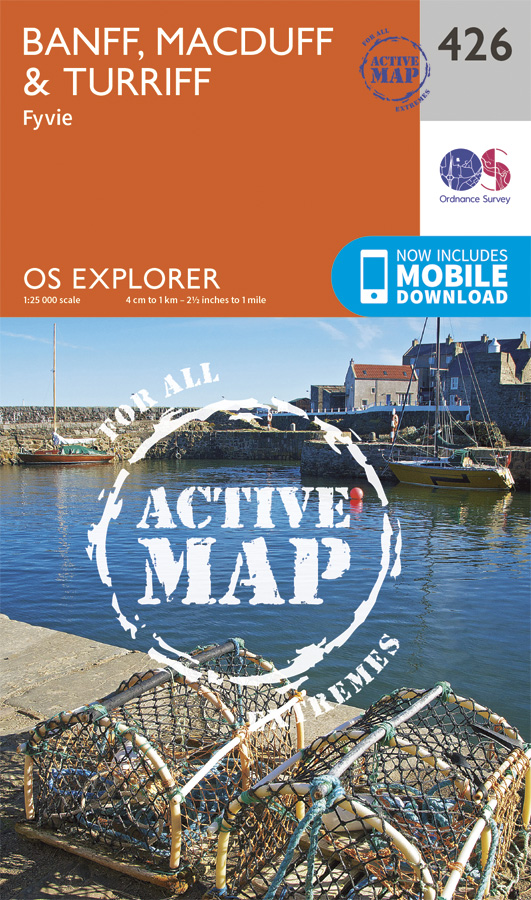 Online bestellen: Wandelkaart - Topografische kaart 426 OS Explorer Map | Active Banff / Macduff / Turriff | Ordnance Survey