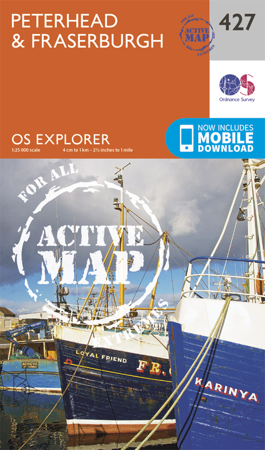 Online bestellen: Wandelkaart - Topografische kaart 427 OS Explorer Map | Active Peterhead / Fraserburgh | Ordnance Survey