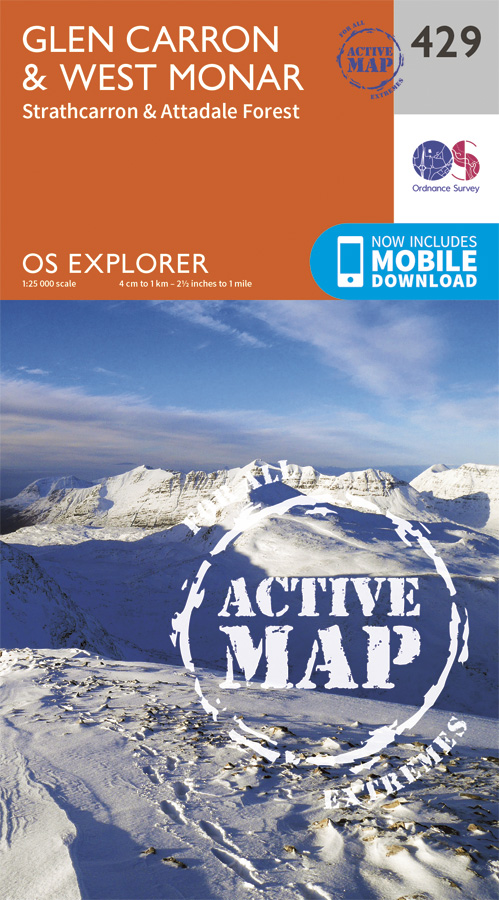 Online bestellen: Wandelkaart - Topografische kaart 429 OS Explorer Map | Active Glen Carron / West Monar | Ordnance Survey