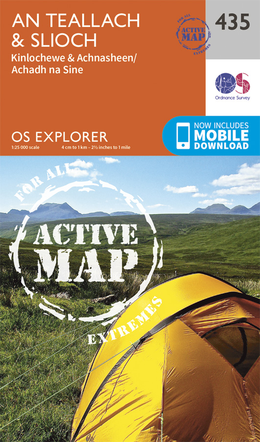 Online bestellen: Wandelkaart - Topografische kaart 435 OS Explorer Map | Active An Teallach / Slioch | Ordnance Survey