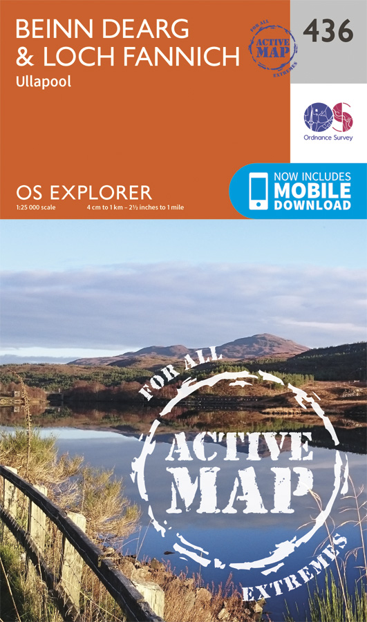 Online bestellen: Wandelkaart - Topografische kaart 436 OS Explorer Map | Active Beinn Dearg / Loch Fannich | Ordnance Survey