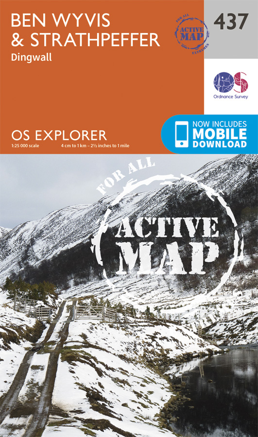 Online bestellen: Wandelkaart - Topografische kaart 437 OS Explorer Map | Active Ben Wyvis / Strathpeffer | Ordnance Survey