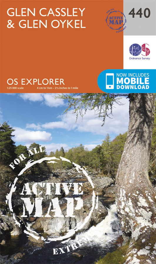 Online bestellen: Wandelkaart - Topografische kaart 440 OS Explorer Map | Active Glen Cassley / Glen Oykel | Ordnance Survey