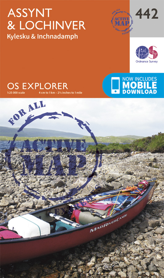 Online bestellen: Wandelkaart - Topografische kaart 442 OS Explorer Map | Active Assynt / Lochinver | Ordnance Survey