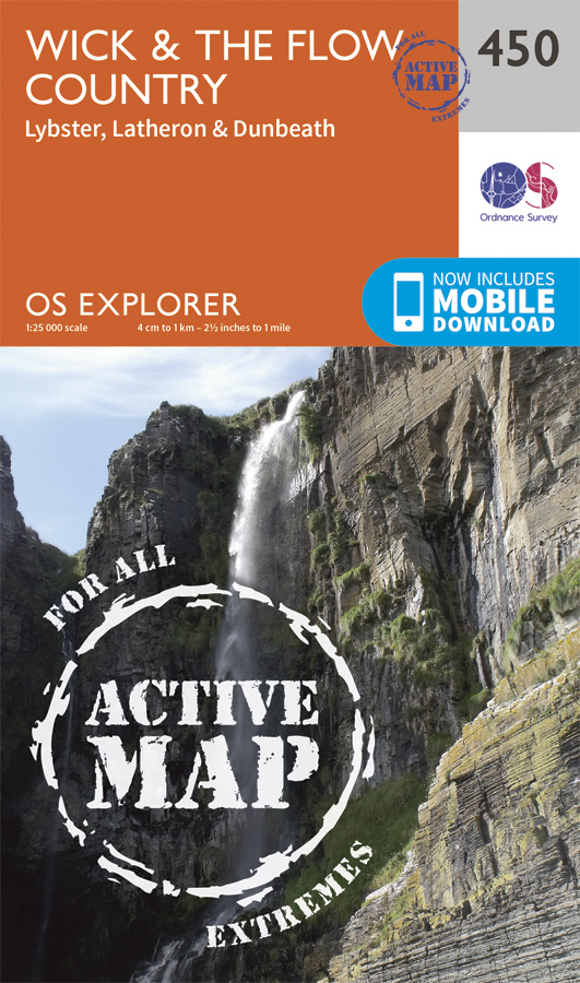 Online bestellen: Wandelkaart - Topografische kaart 450 OS Explorer Map | Active Wick / The Flow Country | Ordnance Survey