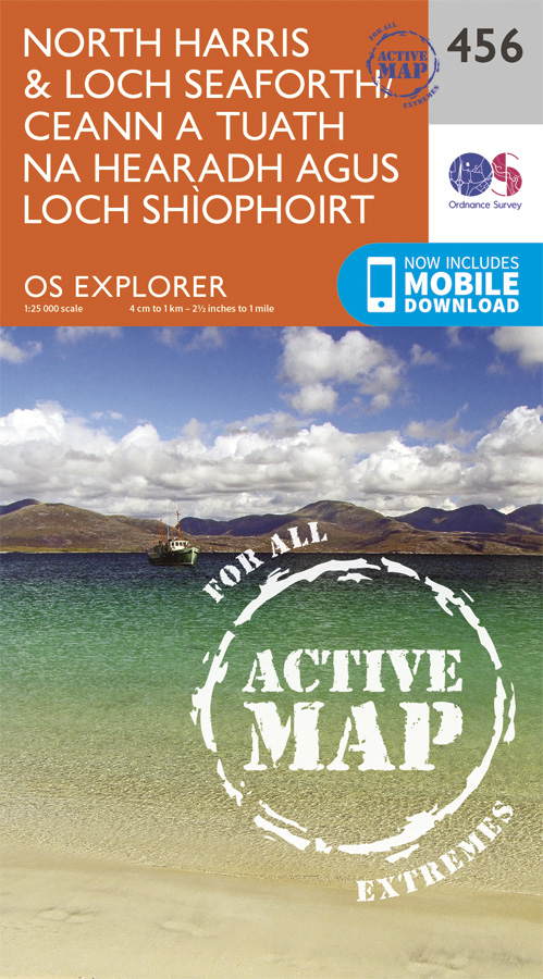 Online bestellen: Wandelkaart - Topografische kaart 456 OS Explorer Map | Active North harris / Loch Seaforth | Ordnance Survey