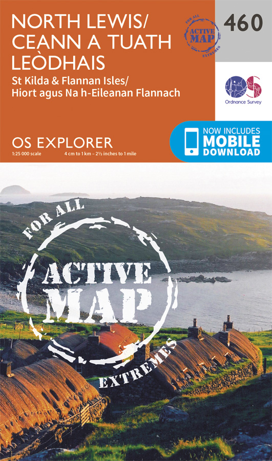 Online bestellen: Wandelkaart - Topografische kaart 460 OS Explorer Map | Active North Lewis / Ceann a Tuath Leòdhais | Ordnance Survey