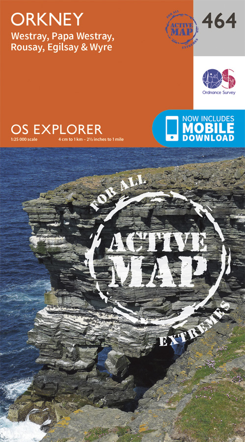 Online bestellen: Wandelkaart - Topografische kaart 464 OS Explorer Map | Active Orkney / Westray | Ordnance Survey