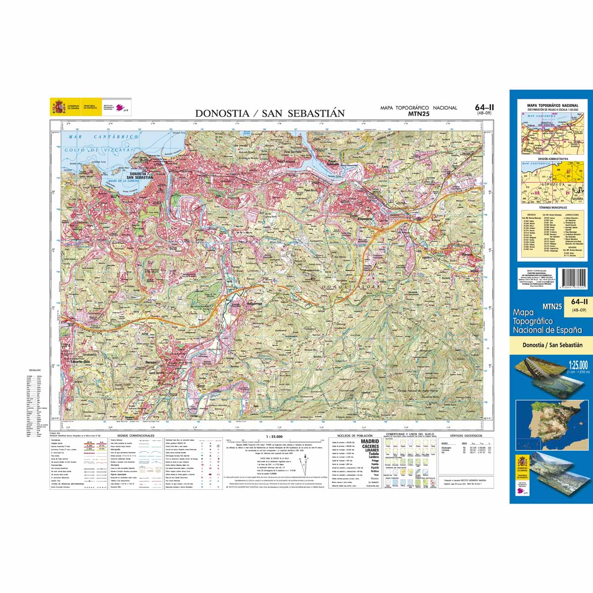 Online bestellen: Topografische kaart 64-II Donostia - San Sebastián | CNIG - Instituto Geográfico Nacional1