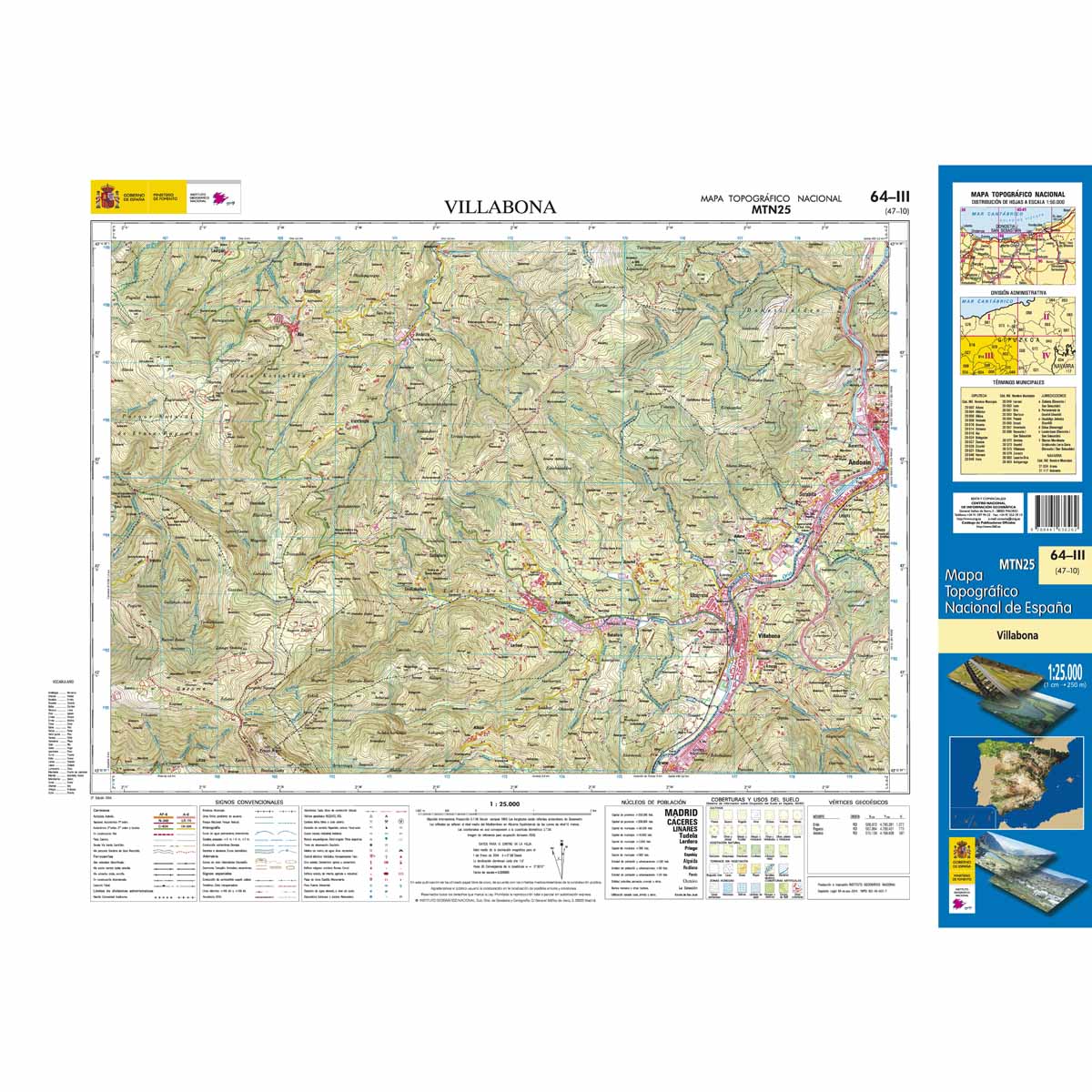 Online bestellen: Topografische kaart 64-III Villabona | CNIG - Instituto Geográfico Nacional1