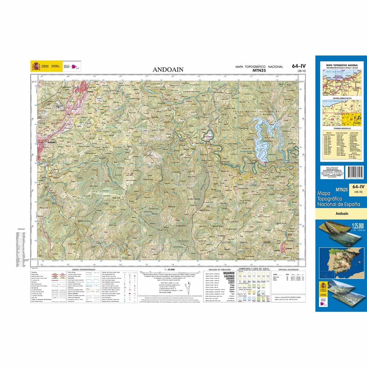 Online bestellen: Topografische kaart 64-IV Andoain | CNIG - Instituto Geográfico Nacional1