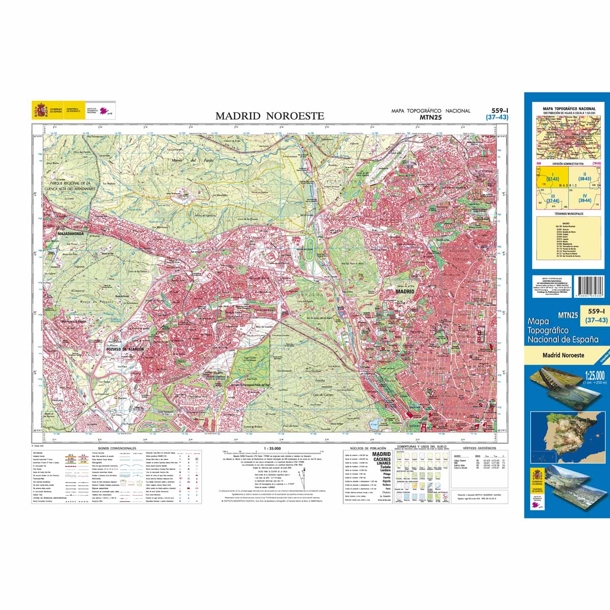 Online bestellen: Topografische kaart 559-I Madrid Nordoeste | CNIG - Instituto Geográfico Nacional1