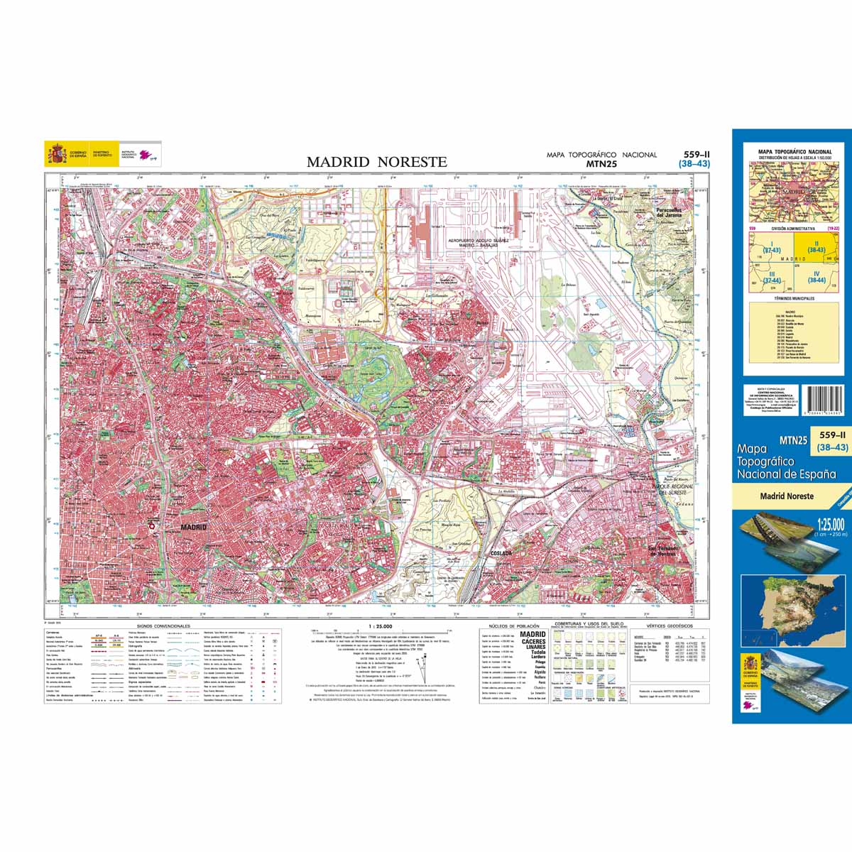 Online bestellen: Topografische kaart 559-II Madrid Noreste | CNIG - Instituto Geográfico Nacional1