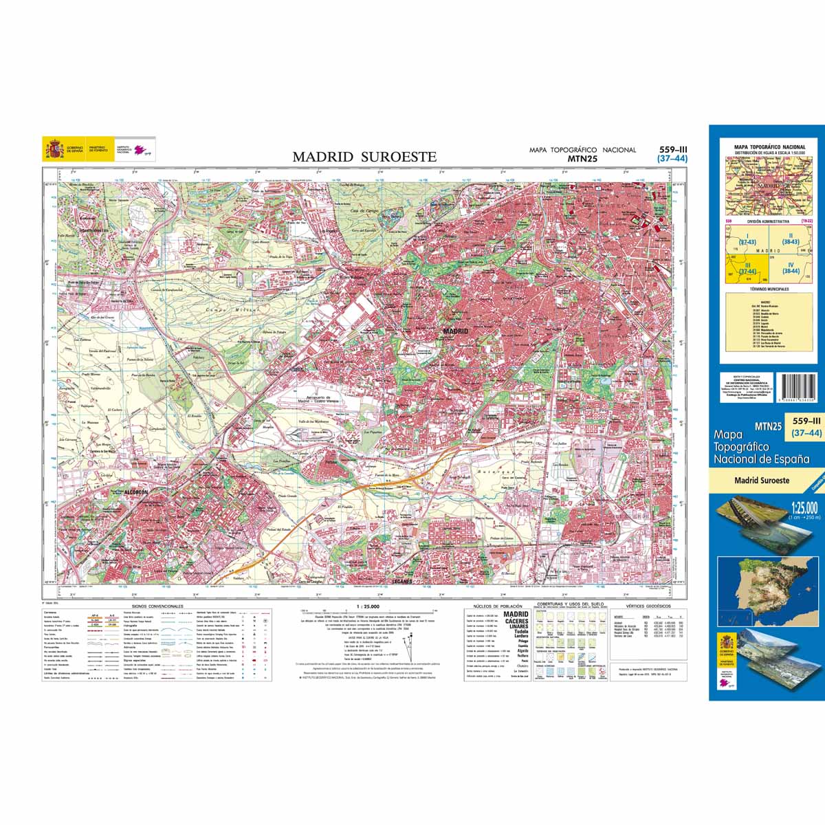 Online bestellen: Topografische kaart 559-III Madrid Suroeste | CNIG - Instituto Geográfico Nacional1