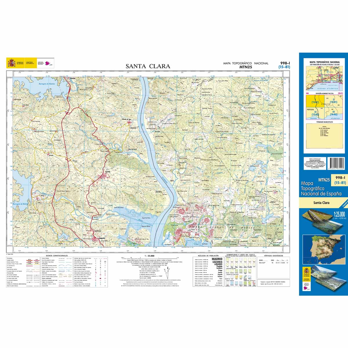 Online bestellen: Topografische kaart 998-I Santa Clara | CNIG - Instituto Geográfico Nacional1