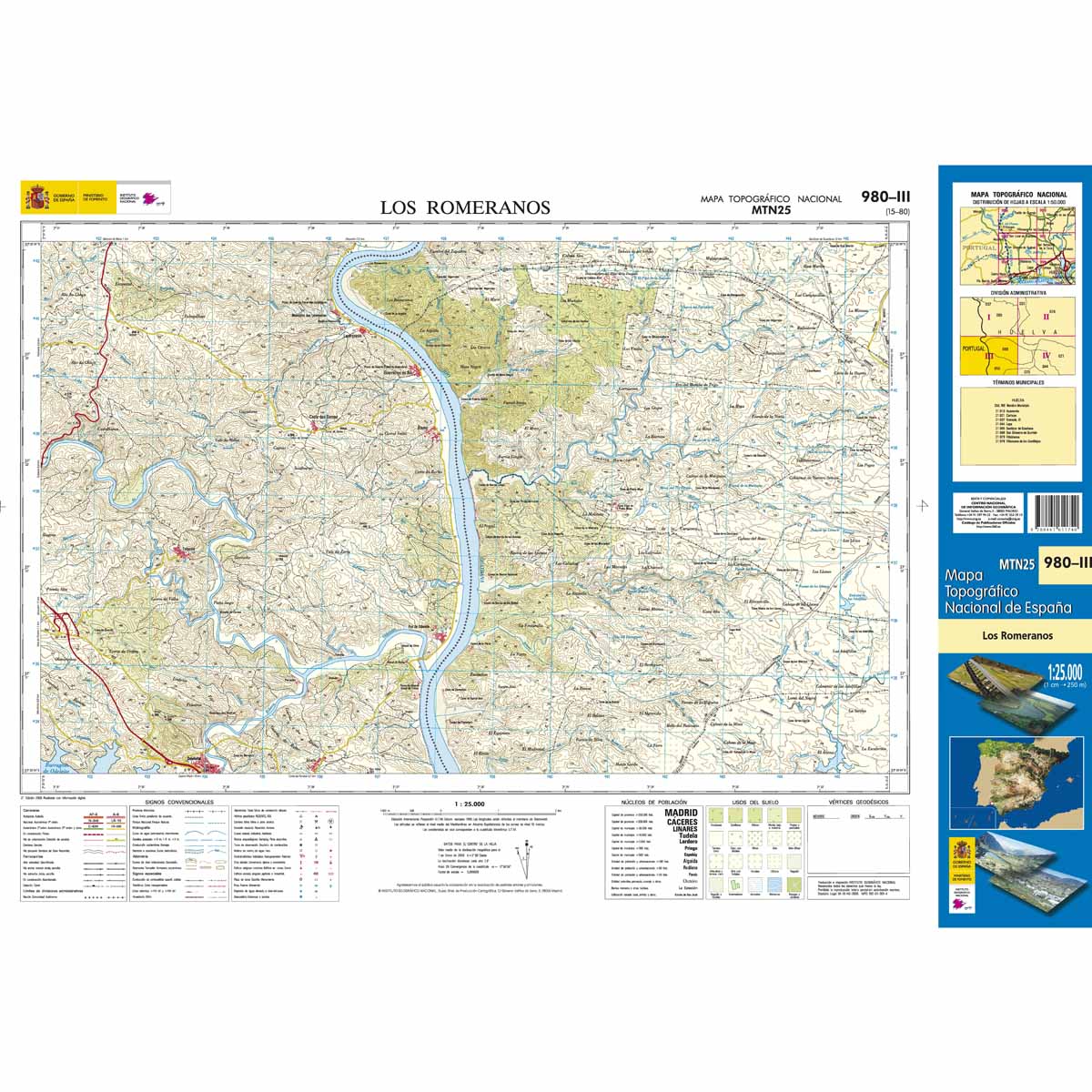 Online bestellen: Topografische kaart 980-III Los Romeranos | CNIG - Instituto Geográfico Nacional1