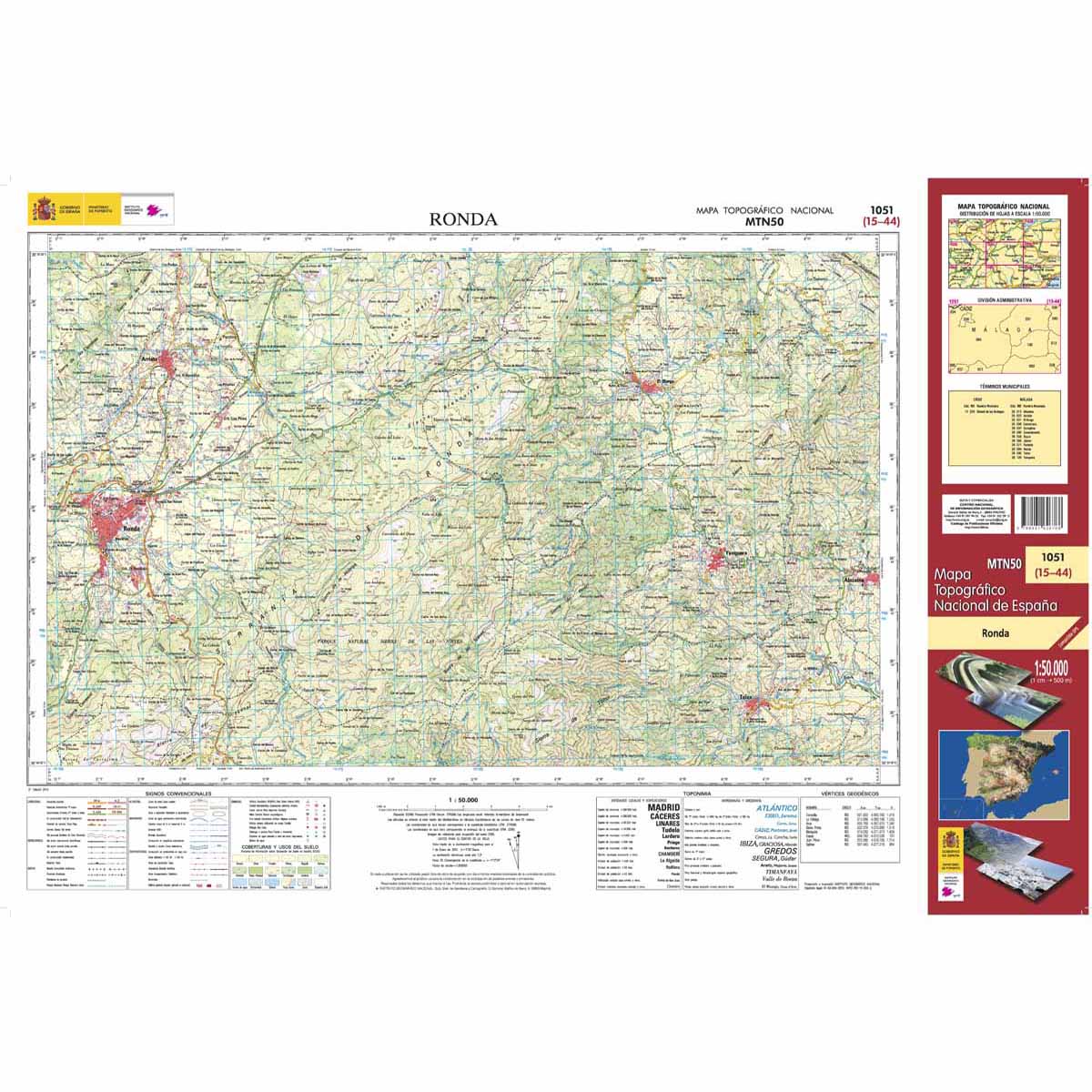 Online bestellen: Topografische kaart 1051 MT50 Ronda | CNIG - Instituto Geográfico Nacional1