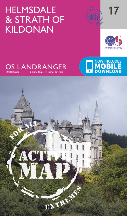 Online bestellen: Wandelkaart - Topografische kaart 17 Landranger Active Helmsdale / Strath of Kildonan | Ordnance Survey