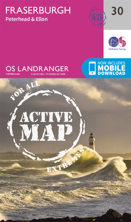 Online bestellen: Topografische kaart 30 Landranger Active Fraserburgh | Ordnance Survey