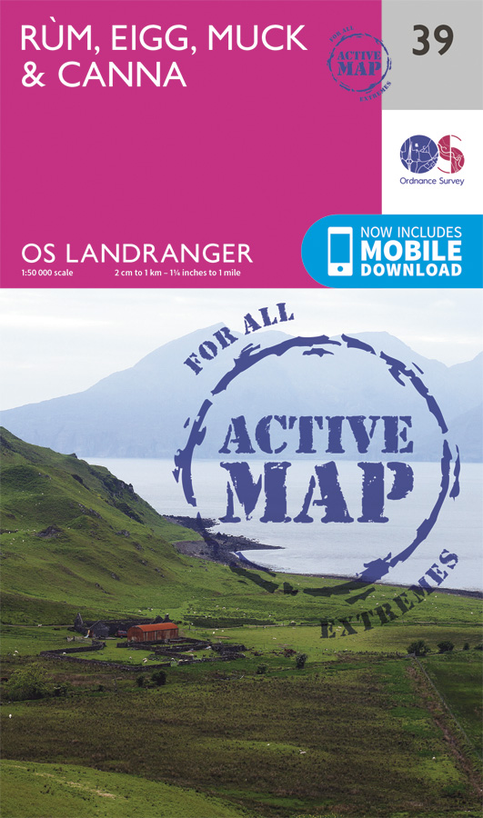 Online bestellen: Wandelkaart - Topografische kaart 39 Landranger Active Rum / Eigg / Muck | Ordnance Survey