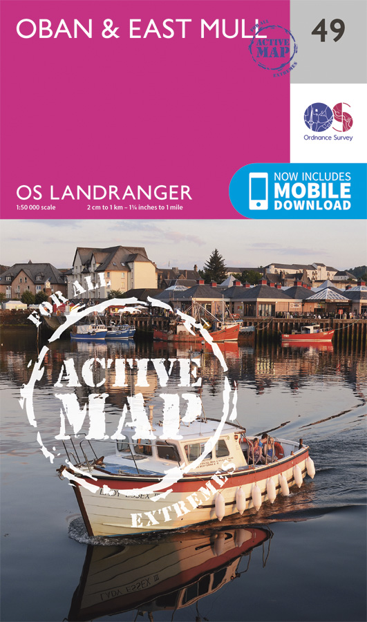 Online bestellen: Wandelkaart - Topografische kaart 49 Landranger Active Oban / East Mull | Ordnance Survey