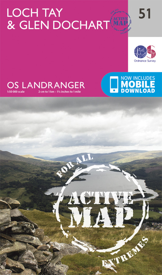 Online bestellen: Wandelkaart - Topografische kaart 51 Landranger Active Loch Tay / Glen Dochart | Ordnance Survey