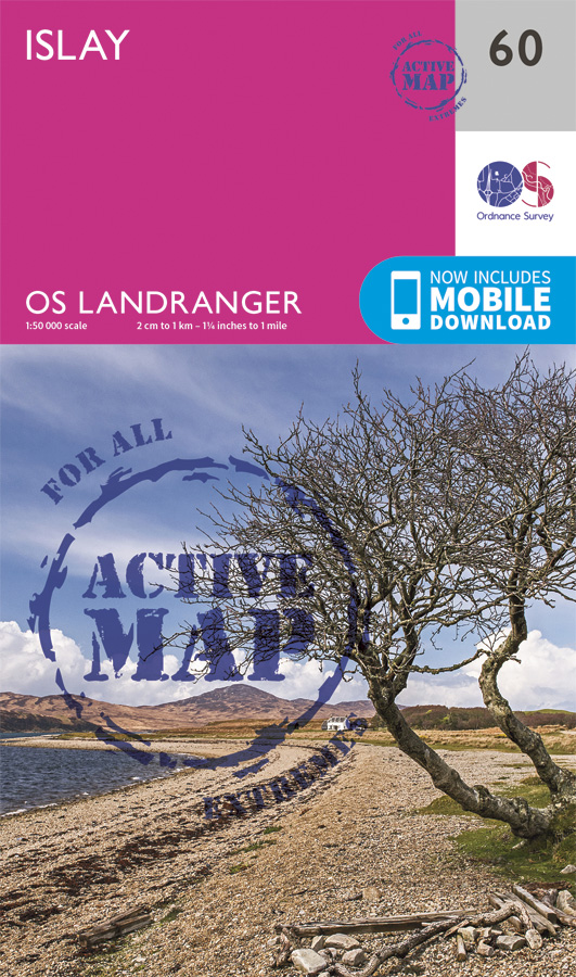 Online bestellen: Wandelkaart - Topografische kaart 60 Landranger Active Islay | Ordnance Survey