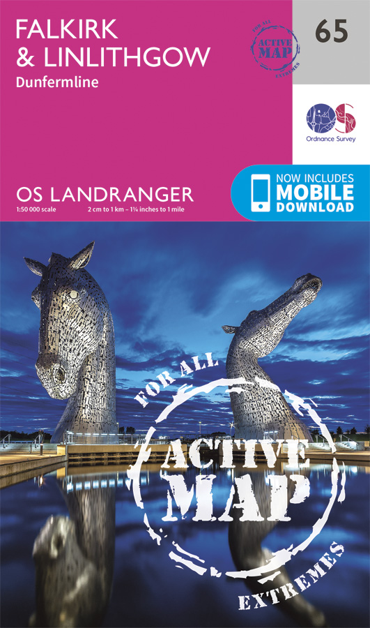 Online bestellen: Wandelkaart - Topografische kaart 65 Landranger Active Falkirk / Linlithgow | Ordnance Survey