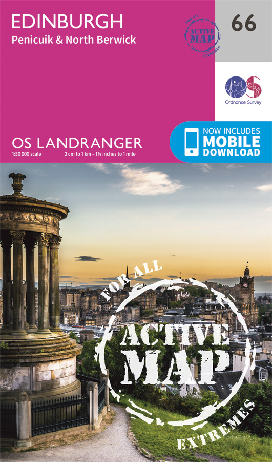 Online bestellen: Wandelkaart - Topografische kaart 66 Landranger Active Edinburgh | Ordnance Survey