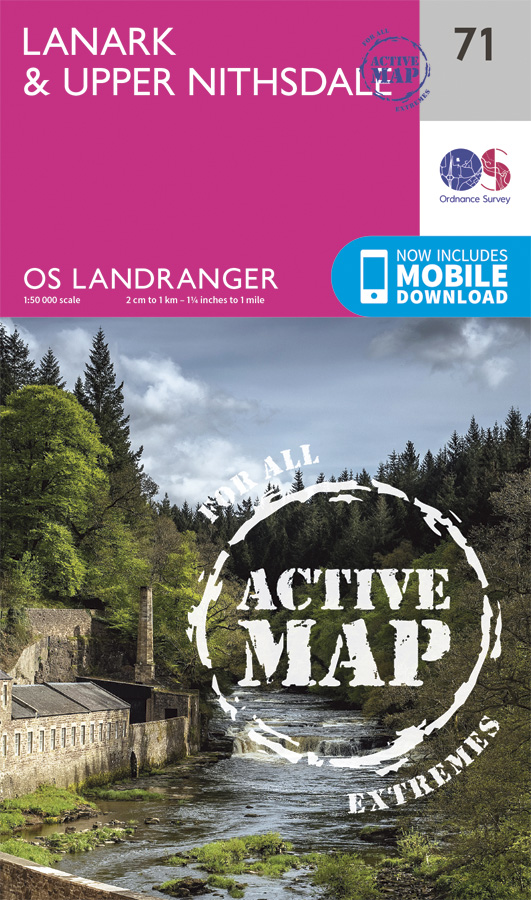 Online bestellen: Wandelkaart - Topografische kaart 71 Landranger Active Lanark / Upper Nithsdale | Ordnance Survey