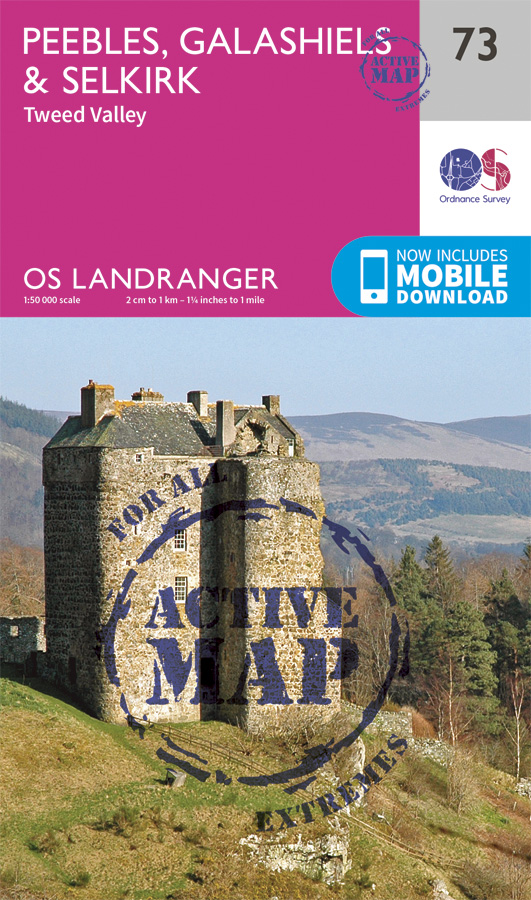 Online bestellen: Wandelkaart - Topografische kaart 73 Landranger Active Peebles / Galashiels / Selkirk | Ordnance Survey