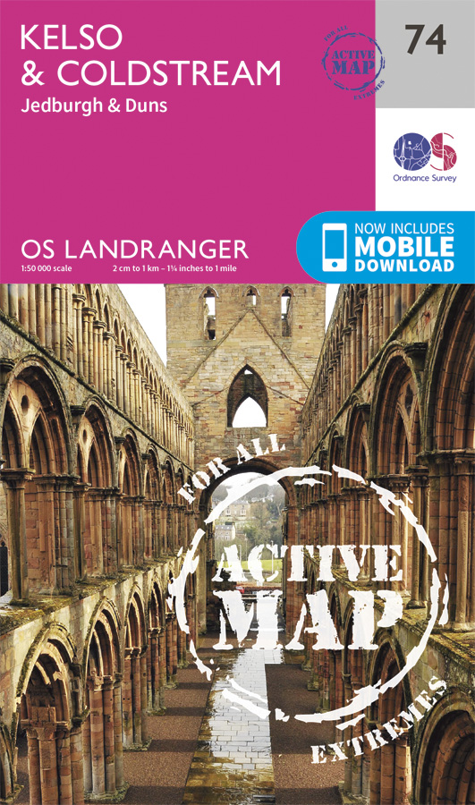 Online bestellen: Wandelkaart - Topografische kaart 74 Landranger Active Kelso / Coldstream | Ordnance Survey