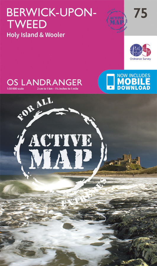 Online bestellen: Wandelkaart - Topografische kaart 75 Landranger Active Berwick-upon-Tweed | Ordnance Survey