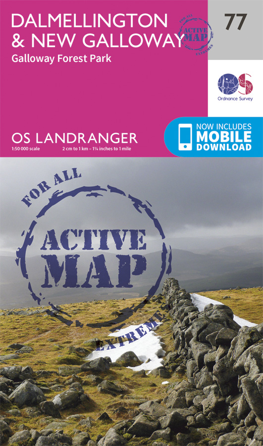 Online bestellen: Wandelkaart - Topografische kaart 77 Landranger Active Dalmellington / New Galloway | Ordnance Survey