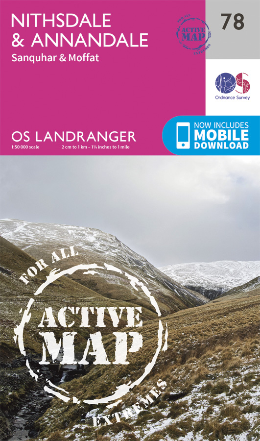 Online bestellen: Wandelkaart - Topografische kaart 78 Landranger Active Nithsdale / Annandale | Ordnance Survey