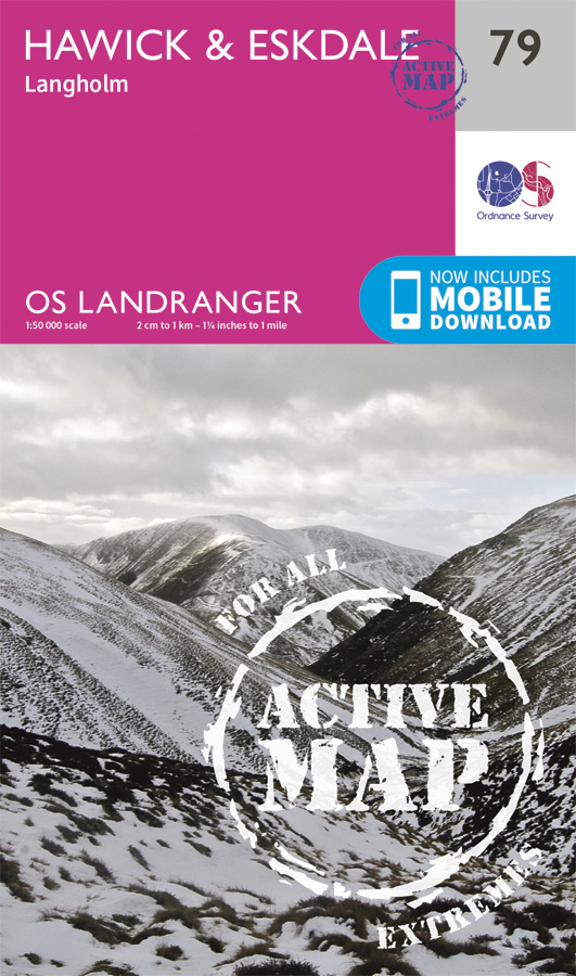 Online bestellen: Wandelkaart - Topografische kaart 79 Landranger Active Hawick / Eskdale | Ordnance Survey