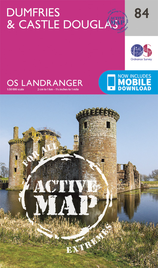 Online bestellen: Wandelkaart - Topografische kaart 84 Landranger Active Dumfries / Castle Douglas | Ordnance Survey