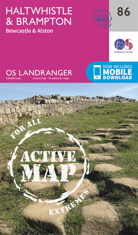 Online bestellen: Wandelkaart - Topografische kaart 86 Landranger Active Haltwhistle / Brampton | Ordnance Survey